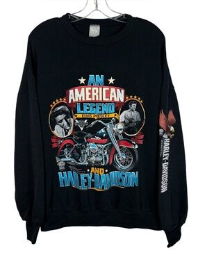 Vintage 1987 Harley Davidson Elvis Presley American Legend Crewneck Sweatshirt